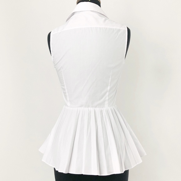 ✨sold✨ karen millen • white pleated peplum top - Picture 5 of 7